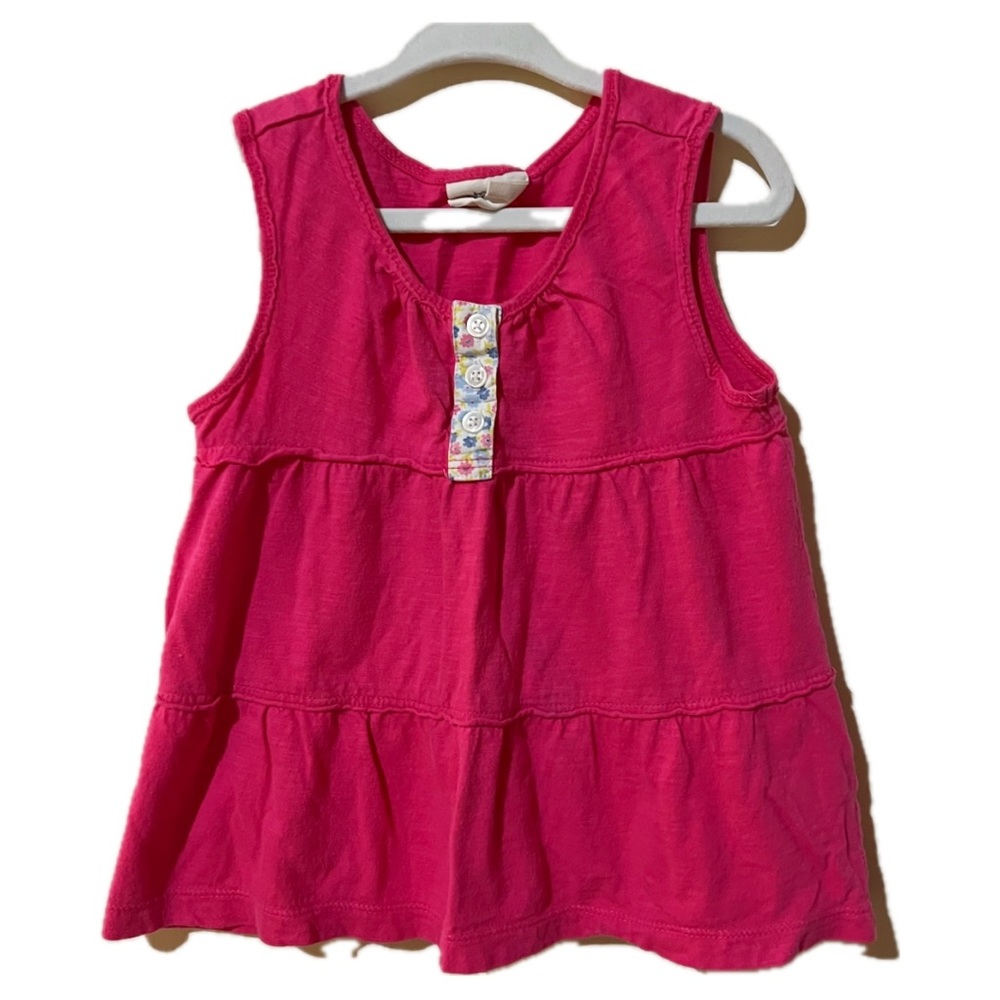 Mini Boden | Girls’ Hot Pink Floral Layered Tank Top